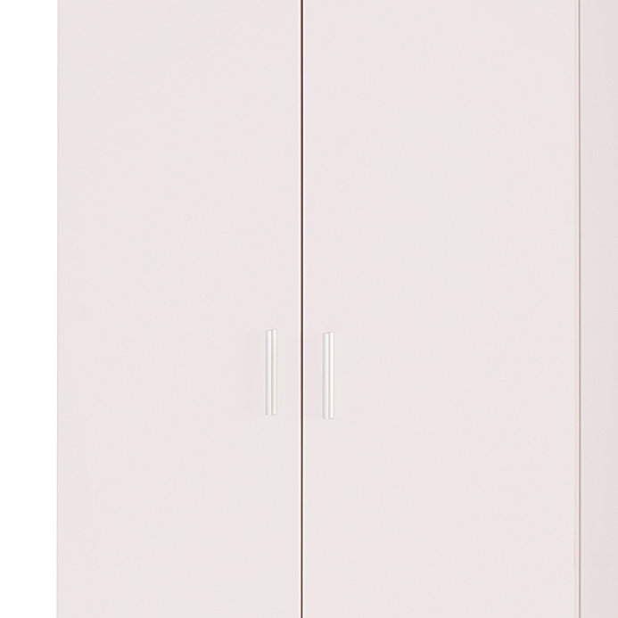 Brylene 2 Door Wardrobe, White Oak/White High Gloss