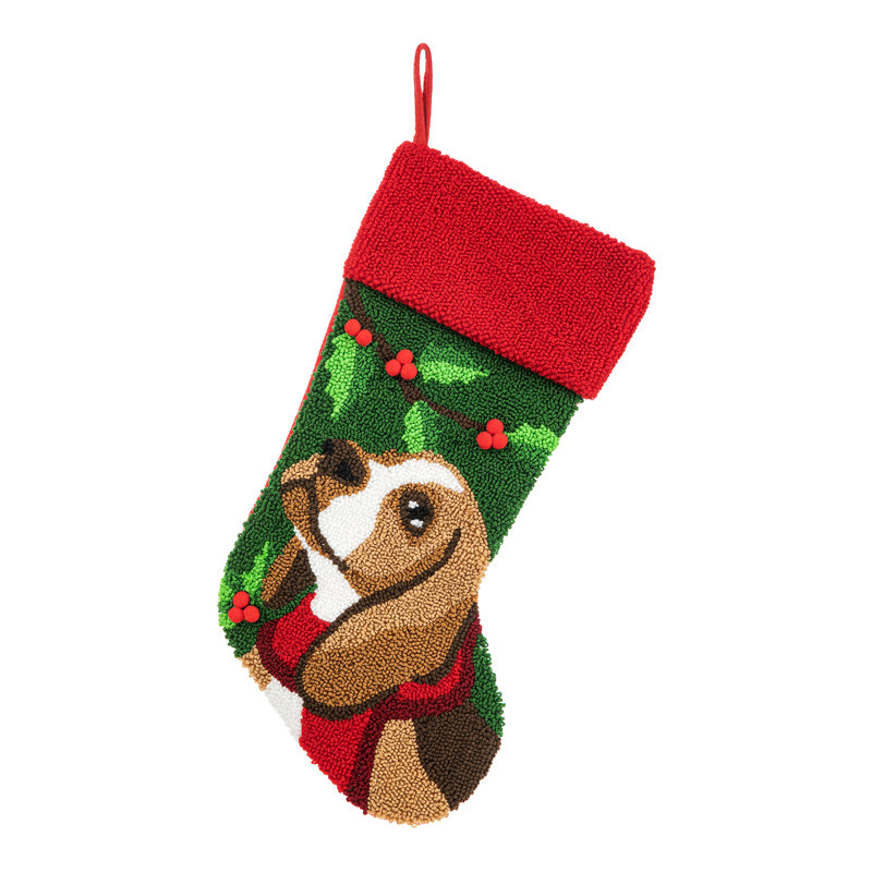 24"L Pink Plush Christmas Stocking