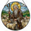 Panneau de vitrail 12 "H Shepherd Sheep-132119348