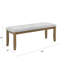 Banc de salle à manger Meny, siège capitonné gris clair, brun chêne noyer 48 po