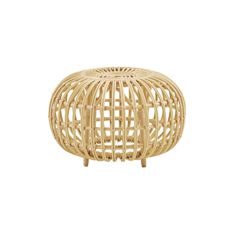 Franco Albini Small Rattan Ottoman, Moccachino