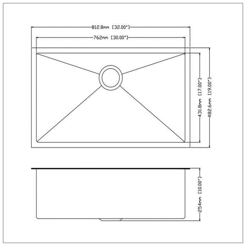 32X19 Inch  Undermount Kitchen Sink 16 Gauge Stainless Steel Single Bowl Kitchen Sink Gunmetal Black