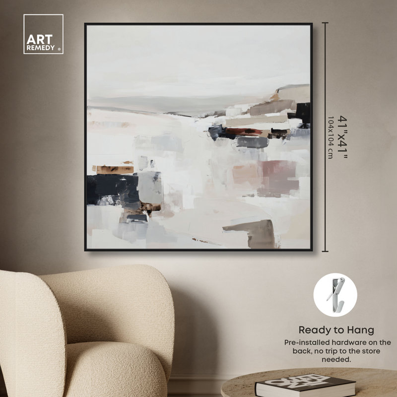 «Mist Fields», reproduction d'art sur toile encadrée par Art Remedy, cadre noir, 40 x 40, 41"H x 41"W, Black Frame