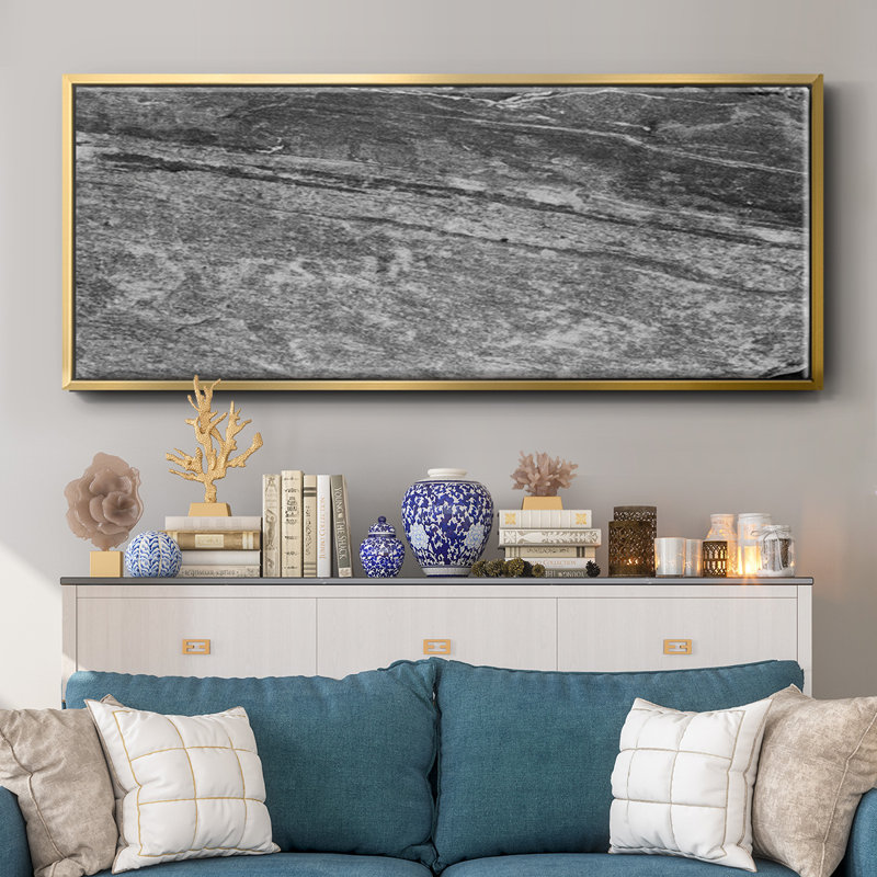 Found Textures VIII- Framed Canvas, 12" H x 30" W