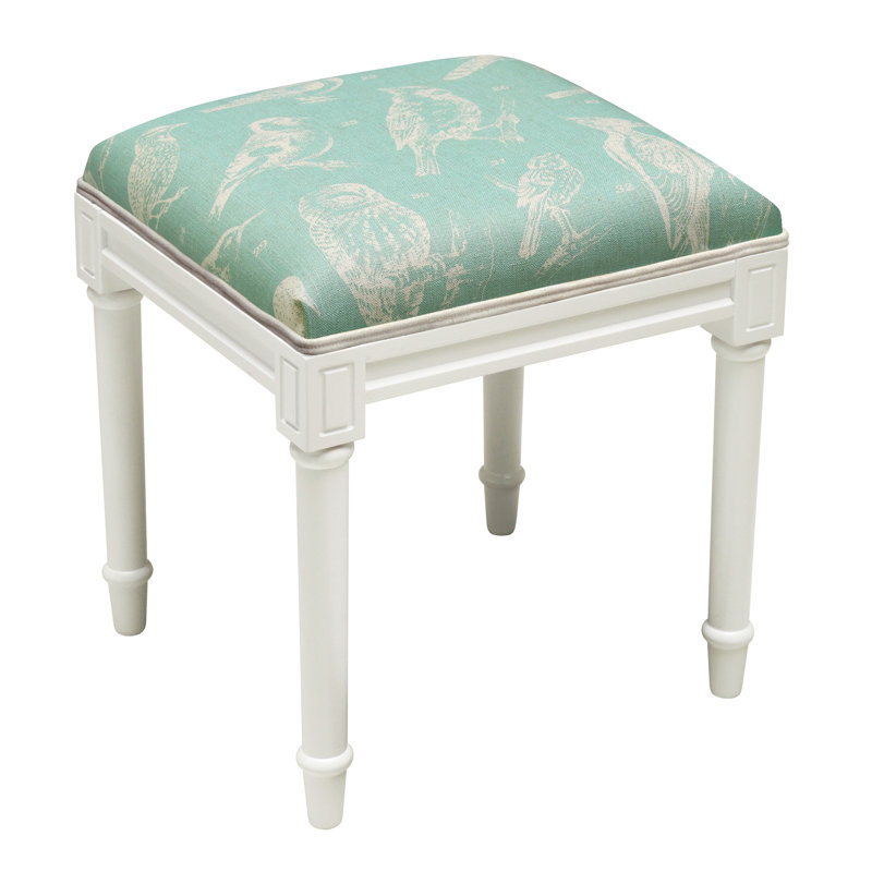 Tabouret de meuble-lavabo en bois massif Vansant, Aigue-marine