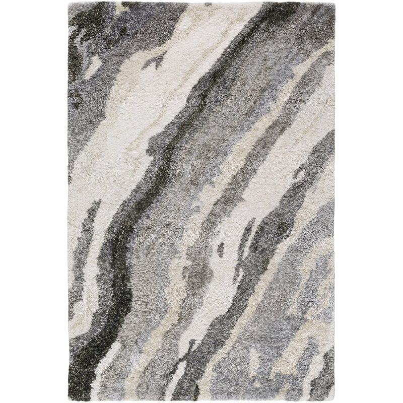 Mcduffy Hand Tufted Viscose Abstract Indoor Rug, Rectangle 2' x 3'