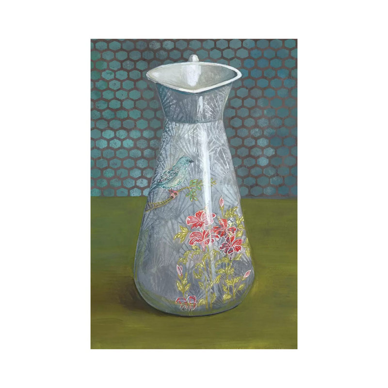 Pitcher With Bird by Miri Eshet - Painting on Canvas, Wrapped Canvas, 101.6 cm H x 66.04 cm W x 1.91 cm D