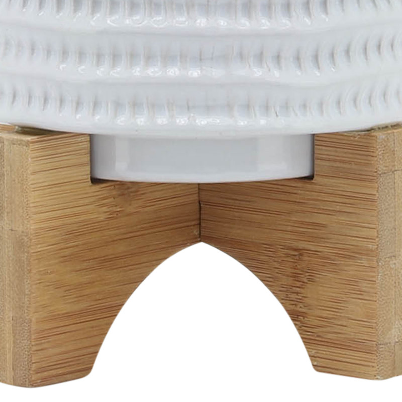 5" Textured Planter W/ Stand, 8" H x 5.5" W x 5.5" D