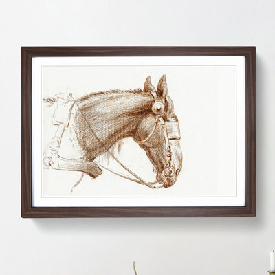 Head of a Horse by Jean Bernard - Picture Frame Drawing Print