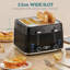 HOMCOM 4 Slice Electric Toaster with 7 Browning Levels, 1860W, Black
