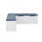 Chesterle White Blue Backless Upholestered Nook
