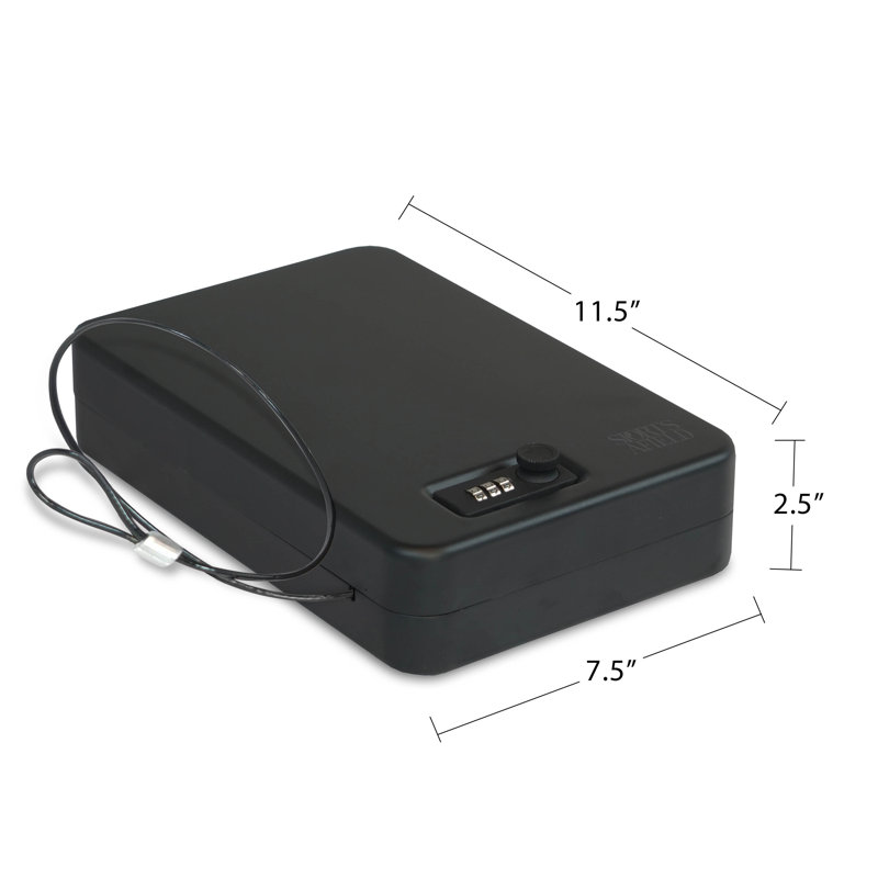 Portable Safe with Combination Lock, 11.5" H x 7.5" W x 2.5" D