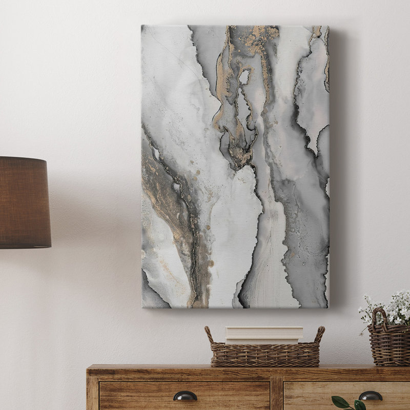 Abstrait à l'encre abstraite III - galerie Cavas sur mesure, H 18 po x l 12 po