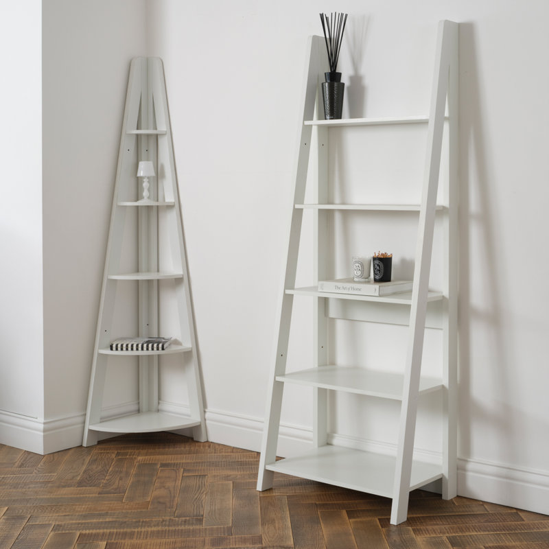 TIVA LADDER BOOKCASE, White, 64 cm x 17.5.4 cm x 36.7 cm