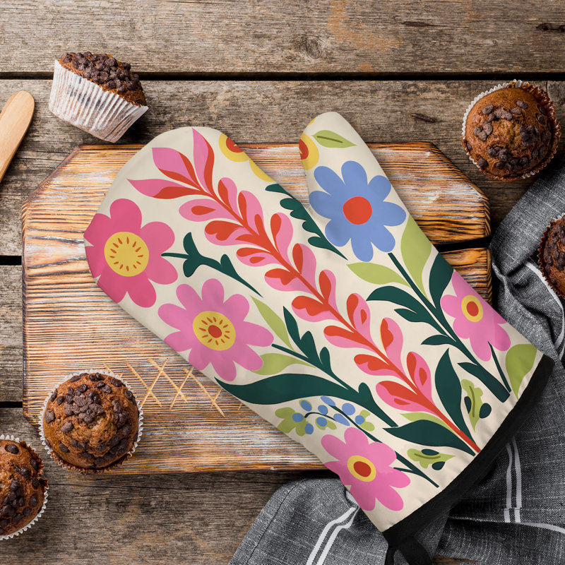 Flora Pop Oven Mitt Cotton Twill