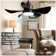 28' Ceiling Fans With Lights And Remote/APP Control, Low Profile Ceiling Fans With 5 Reversible Blades 3 Colours Dimmable 6 Speeds Ceiling Fan For Bedroom Kitchen
