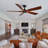 60 In. Farmhouse Walnut Wood Ceiling Fan With Remote Control,Without Light