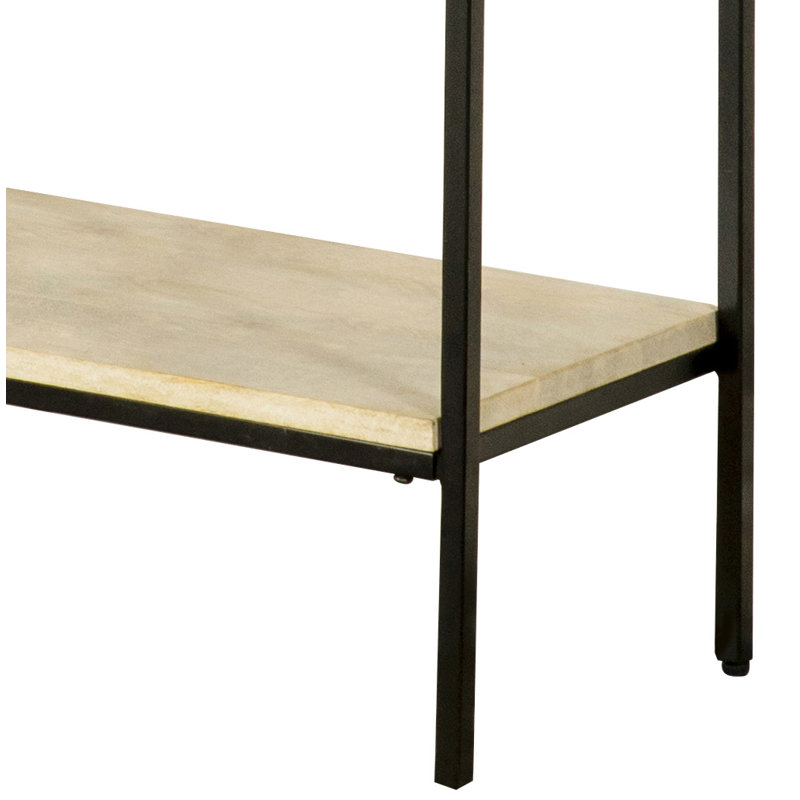 Ansley White Washed and Matte Black 2-Drawer Console Table