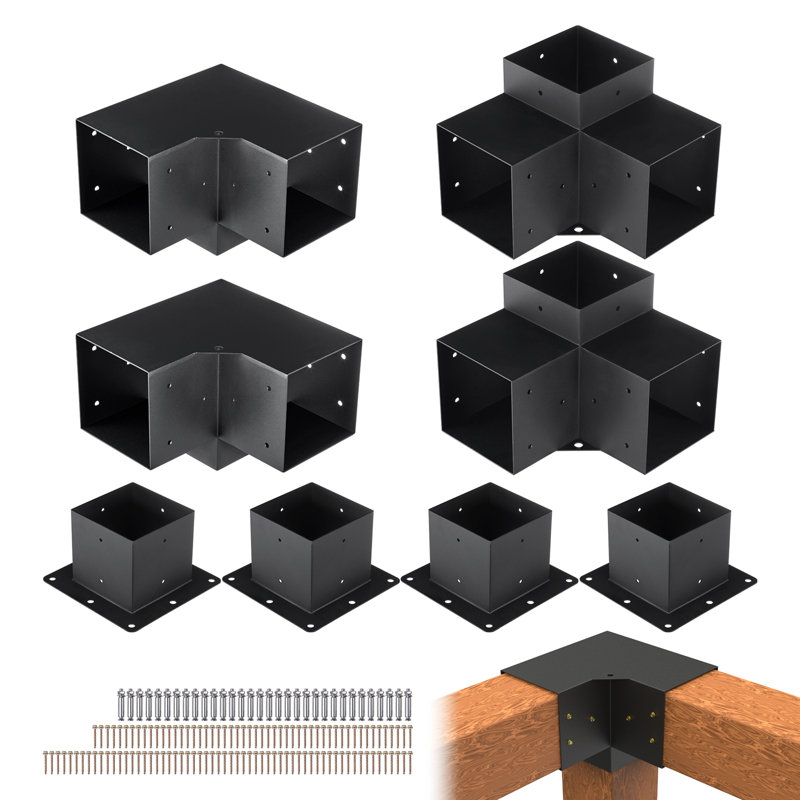 VEVOR Black Steel Hardware for Gazebo, 7.95" H x 10.63" W x 10.63" D