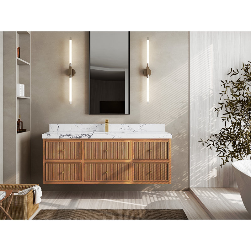 60'' Single Bathroom Vanity with Quartz Top