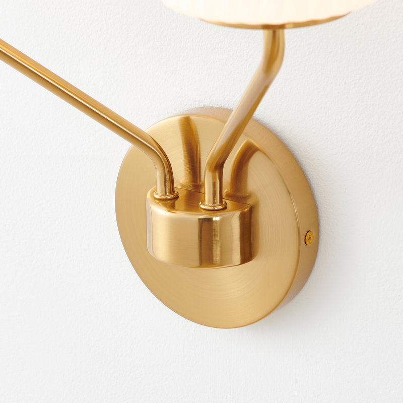 2- Light Frosted Opal Glass Wall Sconce