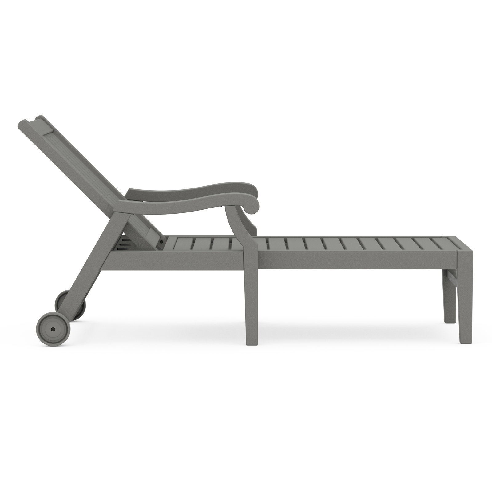 POLYWOOD x Birch Lane Verlyn Chaise with Arms and Wheels, Slate Gray