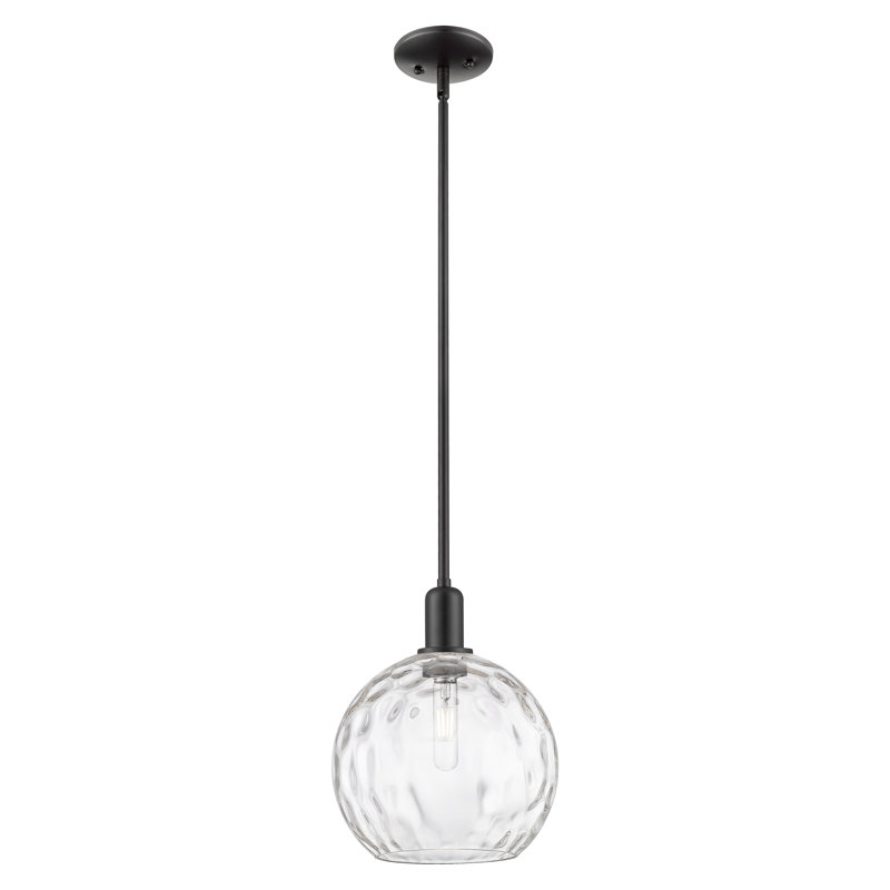 Mini-luminaire suspendu 1 lumière Arcadia - Sevier, Noir mat, H 8,75 po x l 10 po x P 10 po