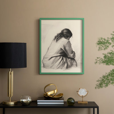 Vintage Portrait Print I Framed Print - Solid Wood