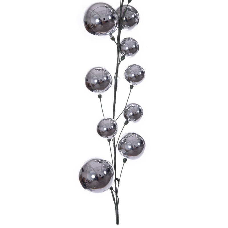 Vickerman 10' Silver Ball Branch Garland., Silver
