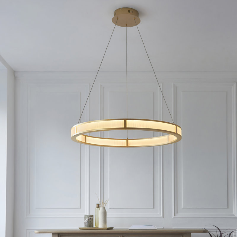 Addalin Ribbed Integrated LED Hoop Pendant