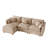 112.2" Chenille Upholstered Sofa with Ottoman, Cloud-Like Modular Sectional Couch with Wooden Legs-1553209639
