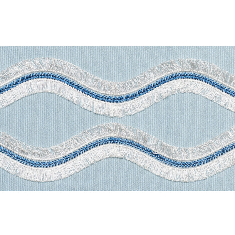 Ogee Embroidered Tape, Sky