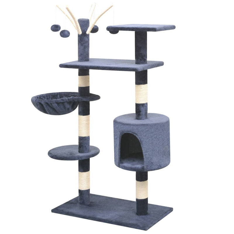 Amerina Cat Tree, 96 cm x 35 cm x 125 cm, Dark Blue