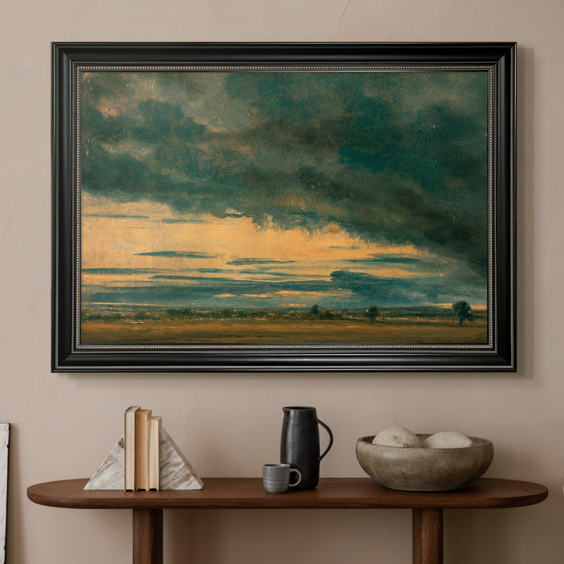 " Cloud Study " by John Constable, 20x28 INNER SIZE, Framed Canvas, Matte Black Bead