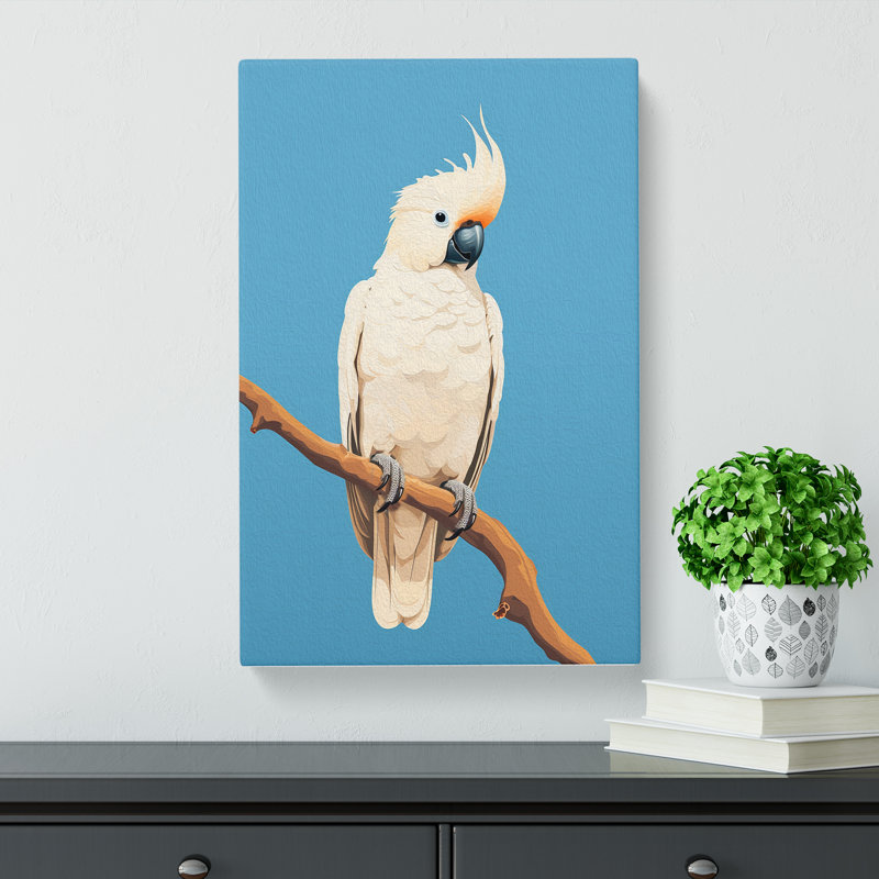 Cockatoo Minimalism - No Frame Print, 76cm H x 50cm W x 3cm D