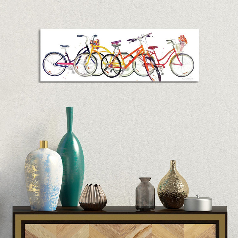 Bikes II by Andrea Stokes - Wrapped Canvas Panoramic Print, 30.48 cm H x 91.44 cm W x 1.91 cm D