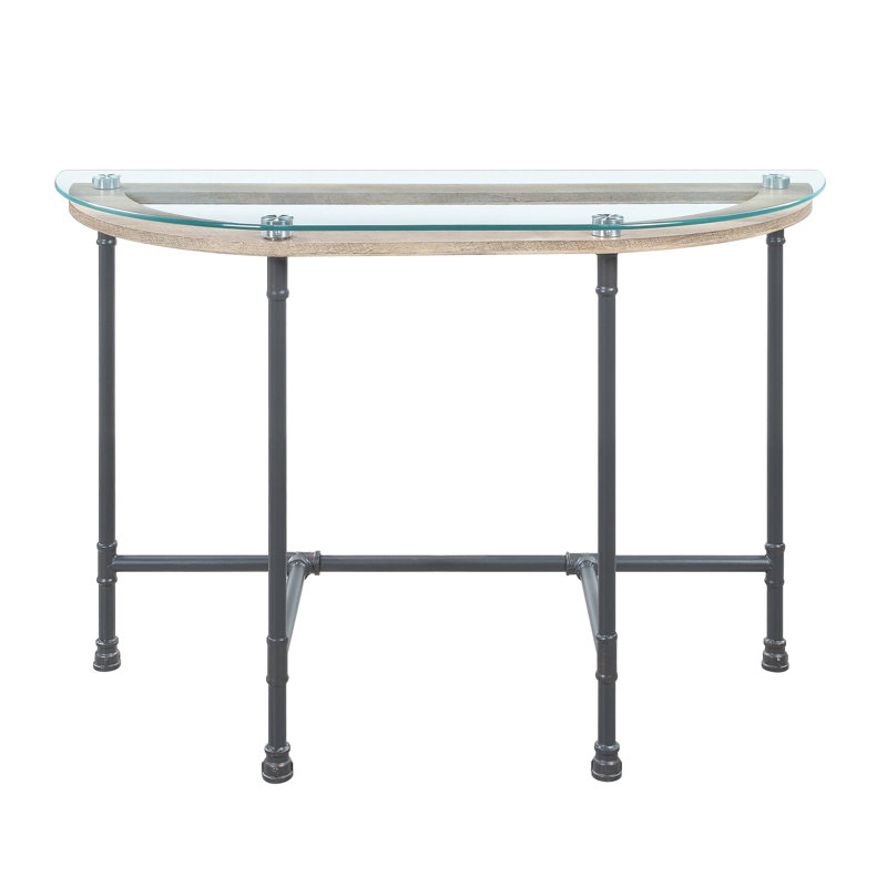 Table de canapé en verre transparent Brantley