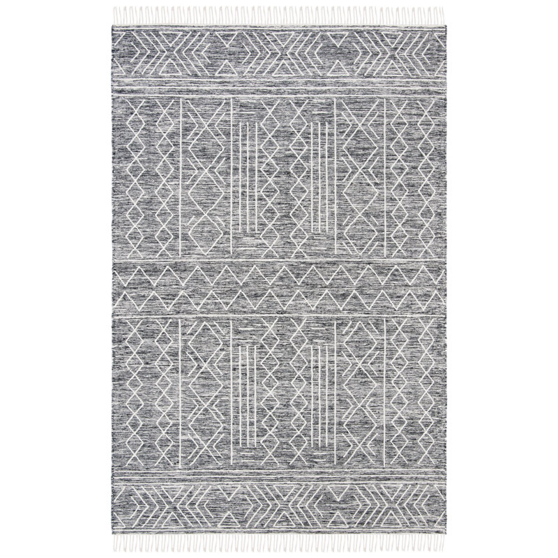 Rempe Kilim Hand Loomed Wool Southwestern Rug, Rectangle 5' x 8'