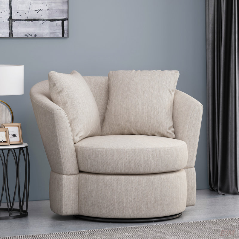 CHAISE CLUB PIVOTANTE, Beige brun
