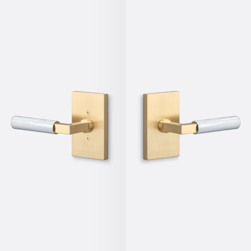 Rosace de passage Levanto, poignée moletée, Chrome poli, Laiton satiné