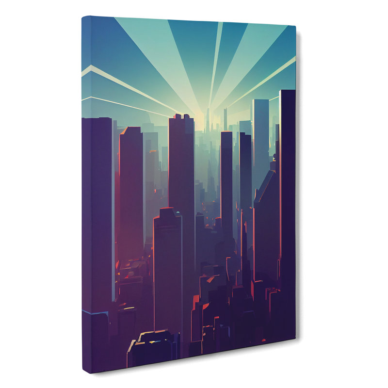 Brilliant City Skyline Abstract - Wall Art, Wrapped Canvas, 50cm H x 35cm W x 3cm D, No Matte
