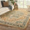 Tapis orange / bleu noué à la main Cortni