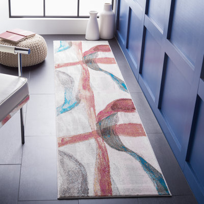 Papillon Abstract Pink/Blue Area Rug