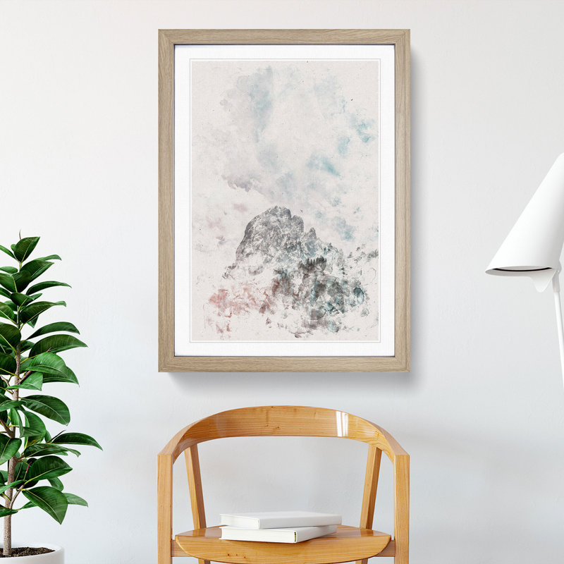 Mountain View - Picture Frame Painting Print, 45cm H x 33cm W x 2cm D, Oak Framed