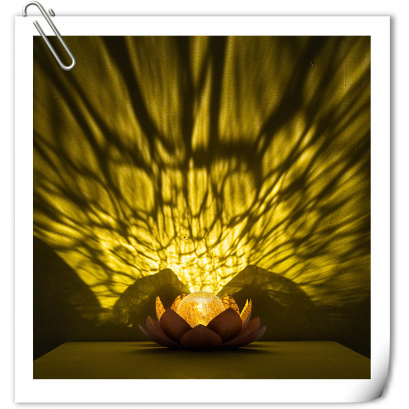 Decoration 3.6'' Solar Powered Integrated LED Lawn Ornament, Gold