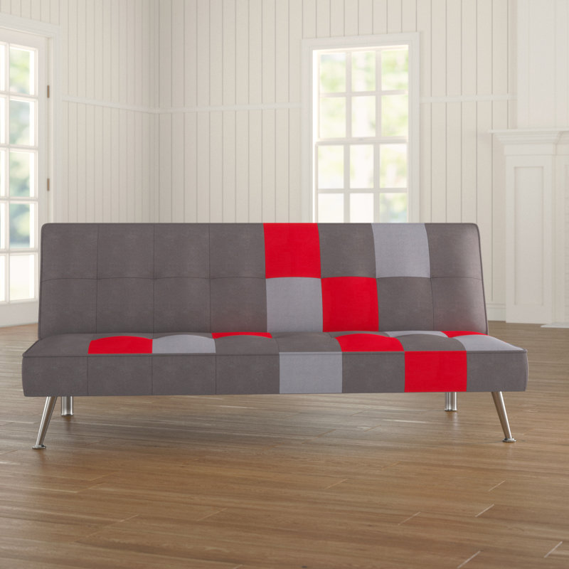 Olsker 3 Seater Velvet Sleeper, Grey/Red