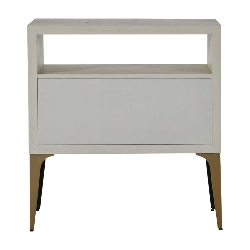 Whitley Transitional Brown and White 2-Drawer Nightstand