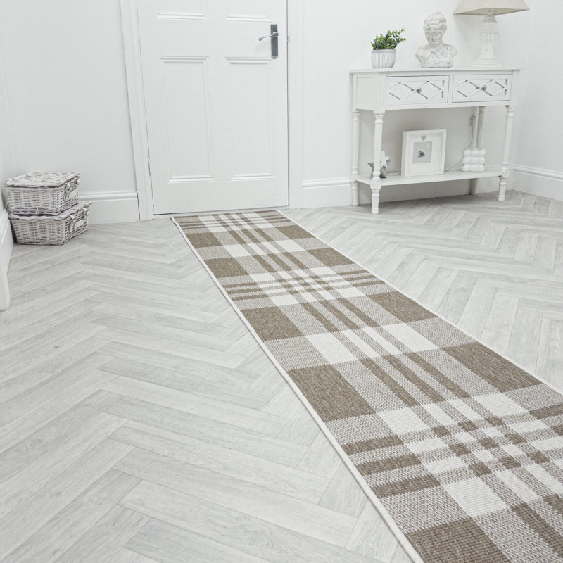 Runner Chequered Flatweave Area Rug, Runner 60 x 180 cm