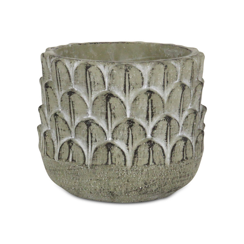 Pot de fleurs urne en ciment, H 5,5 po x l 6,25 po x P 6,25 po