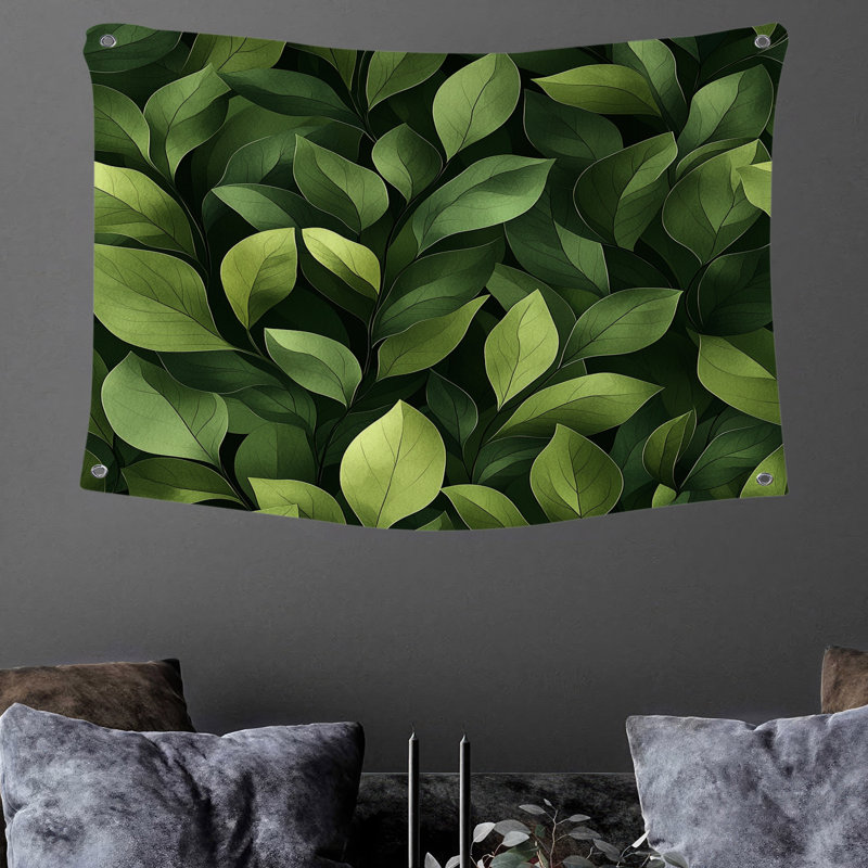 Tapisserie murale feuille - Décoration murale nature, H 50 po x l 60 po